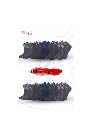 Kral Socks Erkek Çorap 10 Çift Pamuklu Parfümlü Yıkamalı Çorap Asorti