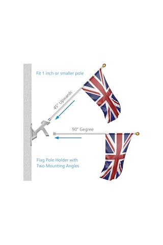 Dış Ev İçin Bayrak Direği Tutucu, Ağır Hizmet Tipi Bayrak Direği  Braketi, Alüminyum Metal Bayrak Direği Dış Mekan, Güçlü Ve Pas Kanıtı İçin Paslanmaz Donanımlı, 1 "iç Çap Gümüş-1-pack