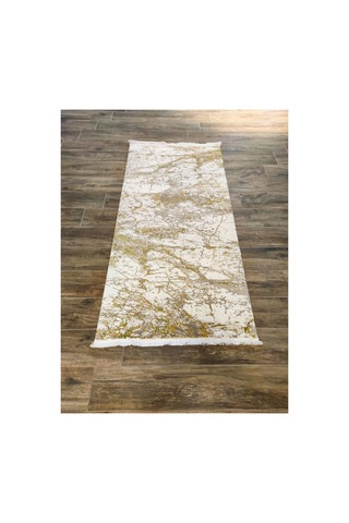 Karat 7521 Krem-yeşil Halı Beyaz