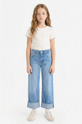 Defacto Straıght Wıde Duble Paça Jean Pantolon Kız Çocuk G6969A826SP