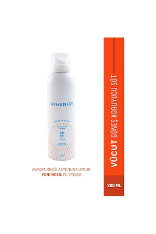 Athenias Sun Milk Sprey 200 Ml Yüksek Korumalı Güneş Kremi