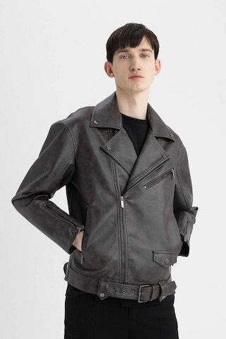 Defacto Slim Fit Polo Yaka Suni Deri Ceket Mont C5748AX24AUBN338 Kahverengi