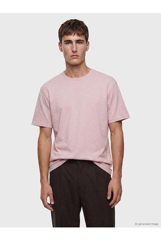 Lcw Vision Pembe Relax Fit Bisiklet Yaka Erkek Tişört