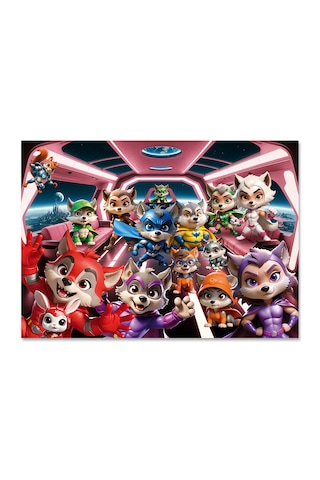 Süper Kahramanlar Çocuk Puzzle 100 Parça 34 48 Cm