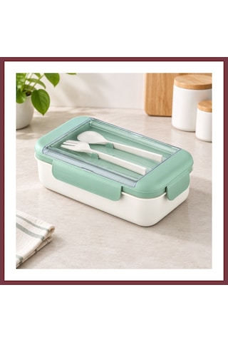 Storeşahin 2 Bölmeli Beslenme Kabı Şeffaf Kaşıklıklı Kapak Shn0720