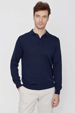 Morven Basic Dinamik Fit Rahat Kesim Polo Yaka Triko Kazak 99kc017001210 Marine