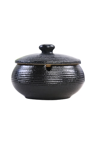 Yunboo Klasik Seramik Kapaçklı Tütünlük - Derin Kabuk, Sigara Yeri, Kaymaz Altı, Ev Dekorasyonu Kırmızı