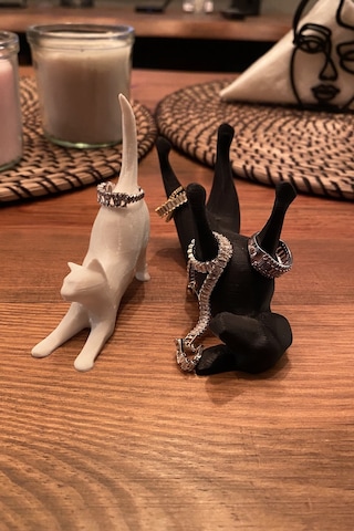 Kazanova Design Kedi Ve Köpek Takı Standı Siyah Kedi Beyaz Köpek Takı Organizeri Dekoratif