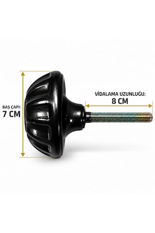 Baba Papatya Kapı Tokmağı Kapı Topuzu Kolu Metal Tokmak Siyah Kapı Tutacağı