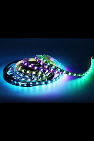 5 Volt Adreslenebilir Argb Pixel Şerit Led Ws2812b Metrede 60 Led Ip20 İç Mekan 5 M