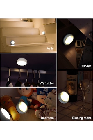 Maiyame 6'lı Rgbw 11 Led Dolap Lambası, Çift Kumanda, Parlaklık Ayarlı, 4 Zamanlayıcı Seçeneği, Usb/aaa Pil Beslemeli Diğer