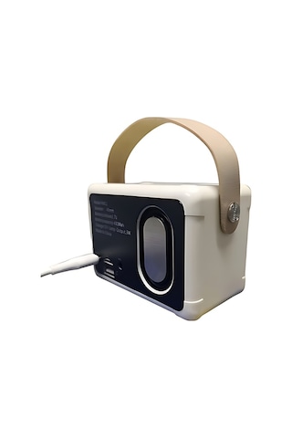 Nostaljik Retro Radyo Bluetooth Bağlantılı Hoparlör - Beyaz- Tek Ebat