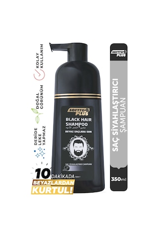 Softto Plus Black Hair Saç Siyahlatıcı Şampuan Pompalı 350 ML