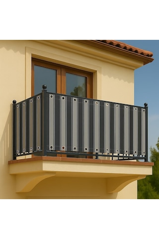 Gencer Home Balkon Perdesi Kuş Gözü Ölçü Seçenekli Koyu Gri-gri Gri