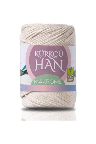 Kürkçü Han Makrome Premium Örgü İpi Ekru 3 MM 200 G 130 M