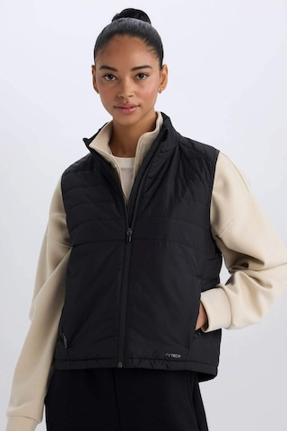 DeFactoFit Su İtici Regular Fit Fermuarlı Sporcu Yelek D6081AX25SPBK81 Siyah