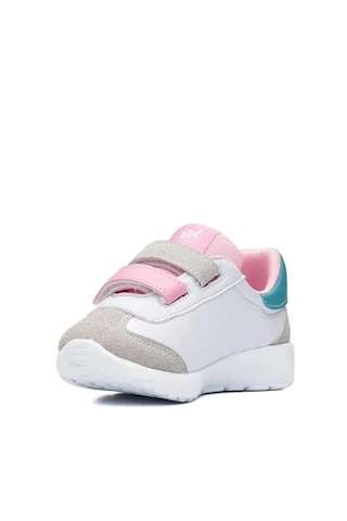 Zacoz Bebek Hafif Rahat Yumuşak Esnek Ortopedik Çift Cırtlı İlk Adım Sneaker Spor Ayakkabı Beyaz - Pembe