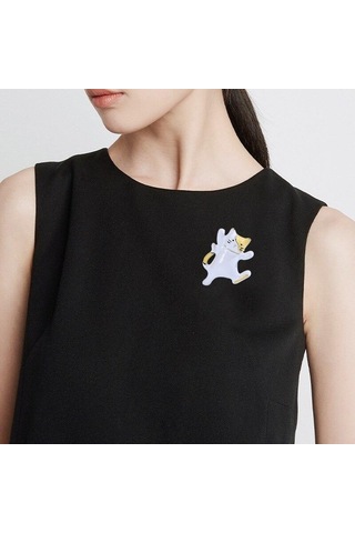 Gri Blucome Güzel Yağ Dans Beyaz Kedi Broş Emaye Alaşım Takı Omuz Kazak Şapka Aksesuarları Kadın Kızlar İçin