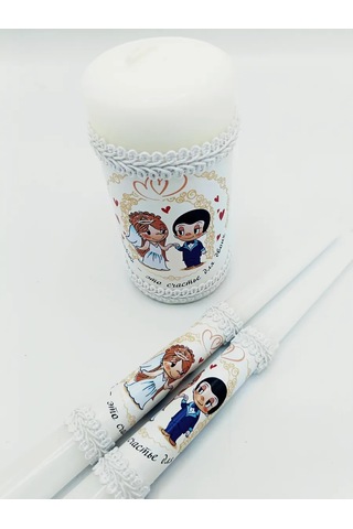 Volsebnyj Suvenir 3 Adet Düğün Mumu 409749303 Beyaz