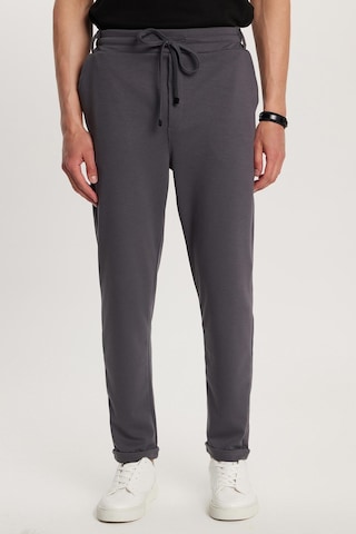 Tudors Erkek Slim Fit Pamuklu Beli Bağlamalı Yan Cepli Katlamalı Paça Jogger Antrasit Pantolon-33813 Antrasit