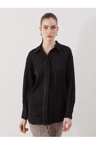 Lcwaıkıkı Classic Siyah Oversize Aerobin Kadın Gömlek Tunik
