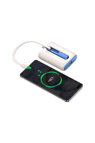 Recci RPB-P12C PD 20W Askı İpli Hızlı Şarj Özellikli Type-C Kablolu 22.5W 9000mAh Powerbank