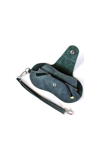 Bouscrab Gerçek Deri Özel Tasarım Gözlük Kılıfı Yeşil