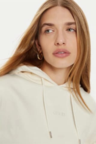 Guess Stacıe Hooded Sweats Beyaz