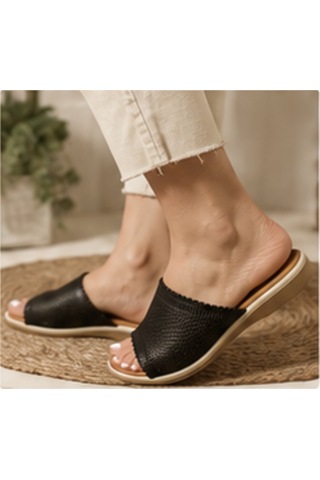 N Napa Shoe Np.1204.siyah Deri Terlik