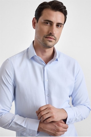 Süvari Buz Mavi Slim Klasik Yaka Casual Gömlek Gm2024700622-m01