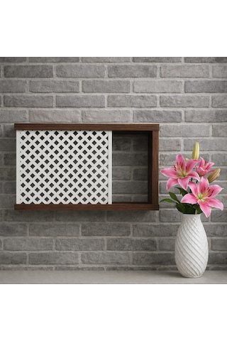 Modern Dekoratif Duvara Asılabilir Mdf Sigorta Ve Modem-wifi Saklama Kutusu 30x40 Cm Derinlik 10cm Ahşap
