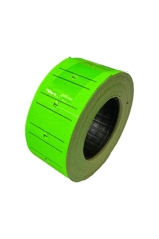 Motex Tanex Makine Etiketi Kraft Fiyatlandırma Numaralandırma Bant-12x21 Mm -800'lü - Yeşil- 5 Adet 5 Rulo
