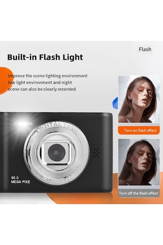 Trendooze Springsun 1080p Dijital Kamera 50mp Fotoğraf Çift Lens 2.4 İnç Ekran 8x Dijital Zoom 32gb Tf Kart Gx