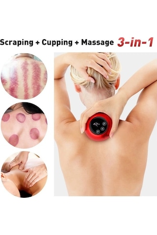 Willowhaven 3 In 1 Elektrikli Vakum Çukurluğu Cihazı Vücut Masajı Kırmızı Renkli Model Kırmızı