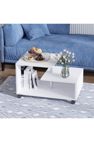 Decormet Karanfil Sehpa Beyaz Beyaz