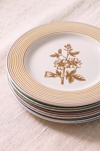 Floral Essence Assos 4'lü Pasta & Sunum Tabağı 22 Cm Çok Renkli