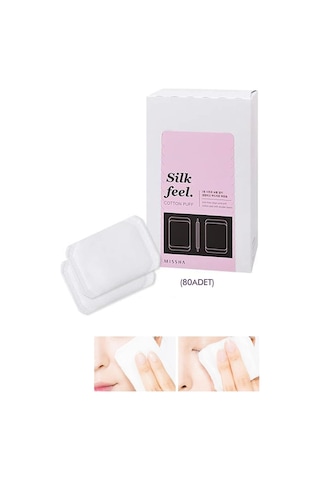 Yumuşak Makyaj Temizleme Pamuğu Silk Puff 80adet Acı Kahverengi