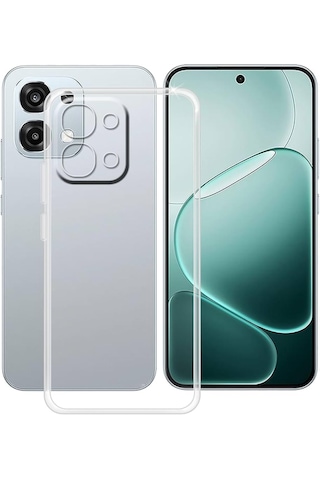 Oppo A6 Pro Kılıf Kamera Korumalı Darbe Emici Korumalı Pürüzsüz Esnek Şeffaf Silikon Şeffaf