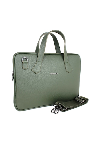 Kadın Haki Renk Evrak Çantası 13,6 İnç Laptop Çantası Haki