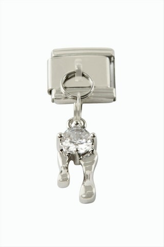 Zirkon - 779 - Taşlı Sallatılı Çelik Charm - - Spt-gld - Gümüş Rengi