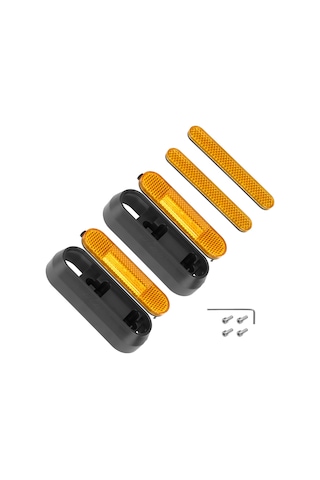 Tenfowee Elektrikli Scooter İçin 4'lü Sarı Reflektörlü Jant Kapak Seti - Sağlık Ve Güvenlik Artırıcı, Su Geçirmez, Tornavida Ve Vida Dahil