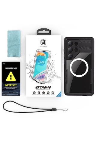 Samsung Uyumlu Galaxy S25 Ultra Kılıf 360 Ön Arka Su Geçirmez 1-1 Silikon Pc+tpu Zırhlı 2mm Kapak Siyah