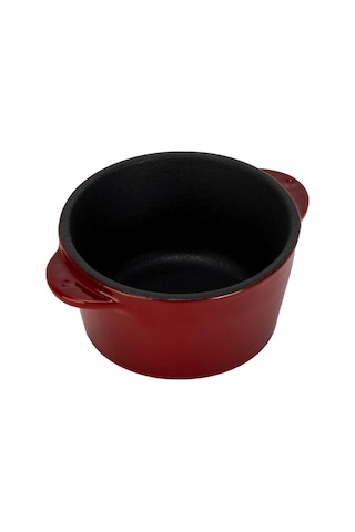 Lava Döküm Yuvarlak Sufle / Sos Kabı. Çap Ø 8cm. Bordo