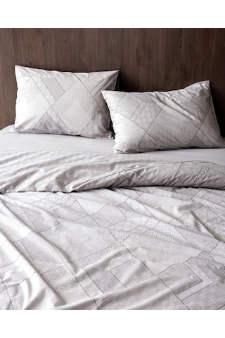 Aurelie Tek Kişilik %100 Pamuk Ranforce Baskılı Nevresim Takımı - Gri 8684427282687 Gri