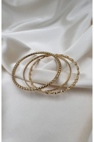 Bb Çelik 62mm Desenli Ajda Bileklik Altın - Gold