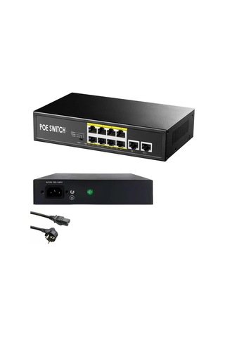 Poe Switch 8 Port + 2 Uplink Megabit