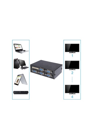 Vga Switch Çoklayıcı Çoğaltıcı Splitter 4 Port 4841A Çoklu Ekran