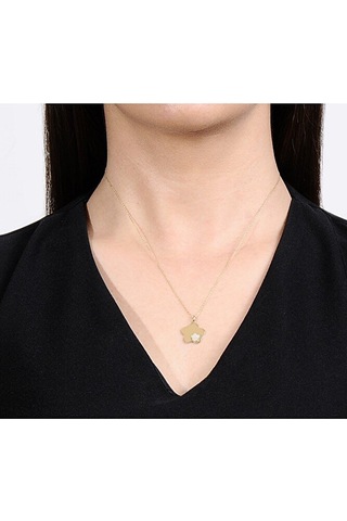 Tektaş - Sarı Altın 14 Ayar Çiçek Kolye N11.45790