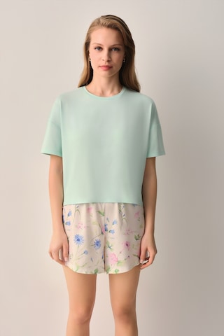 Suwen Magnolia Tişört Şort Pijama Takımı Sh26516667s338 Ekru