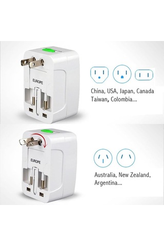 Lexroo 150+ Ülke Universal Çoklu Priz Çevirici Dönüştürücü Seyahat Adaptörü, Amerika, İngiliz